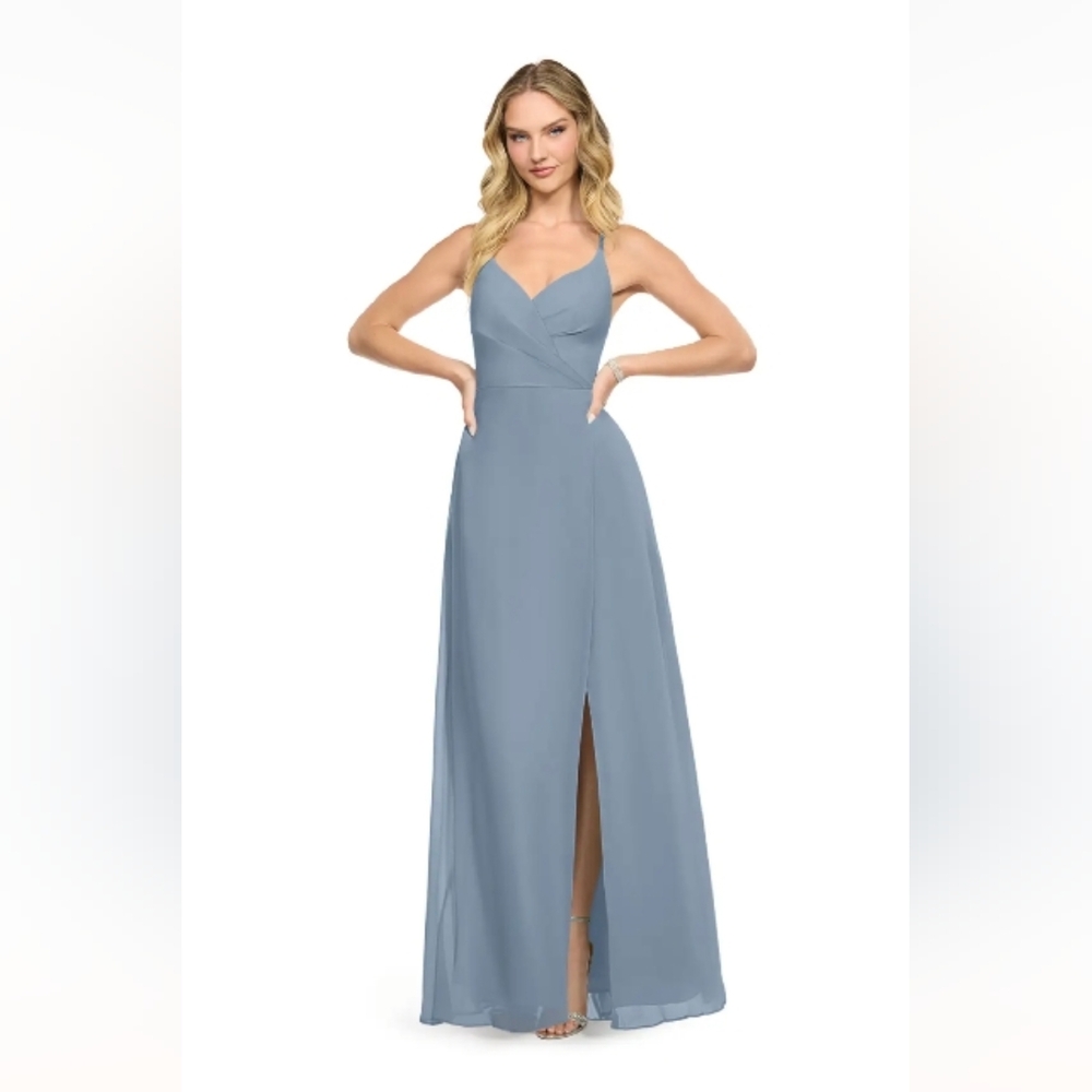 Azazie Dusty Blue Maxi Dress - Picture 5 of 10